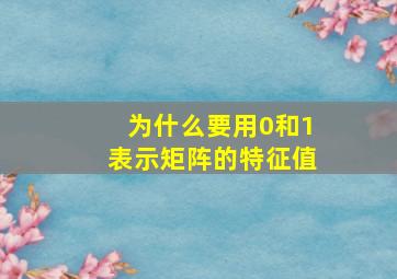 为什么要用0和1表示矩阵的特征值