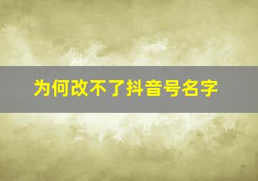 为何改不了抖音号名字