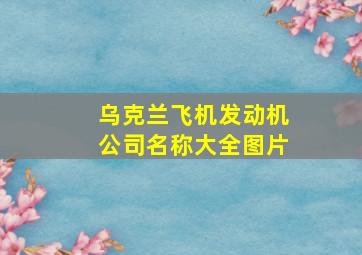 乌克兰飞机发动机公司名称大全图片