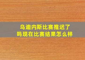 乌迪内斯比赛推迟了吗现在比赛结果怎么样