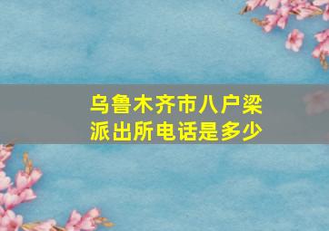 乌鲁木齐市八户梁派出所电话是多少