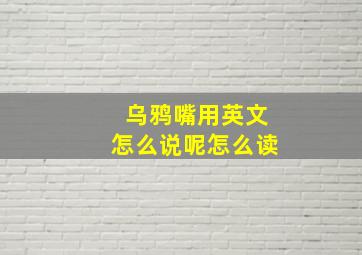 乌鸦嘴用英文怎么说呢怎么读