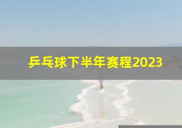 乒乓球下半年赛程2023