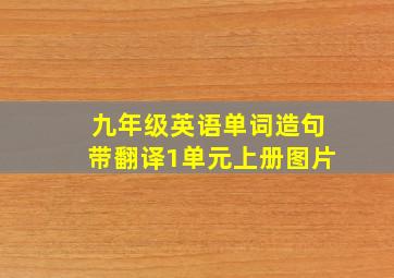 九年级英语单词造句带翻译1单元上册图片