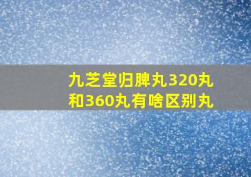 九芝堂归脾丸320丸和360丸有啥区别丸