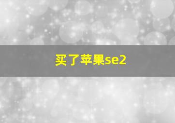 买了苹果se2