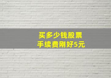 买多少钱股票手续费刚好5元