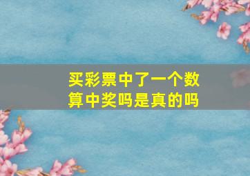 买彩票中了一个数算中奖吗是真的吗