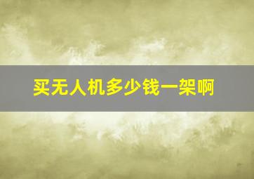 买无人机多少钱一架啊