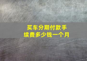 买车分期付款手续费多少钱一个月