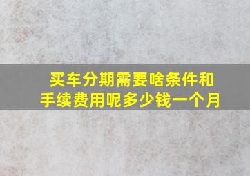 买车分期需要啥条件和手续费用呢多少钱一个月