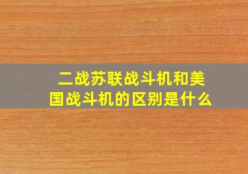 二战苏联战斗机和美国战斗机的区别是什么