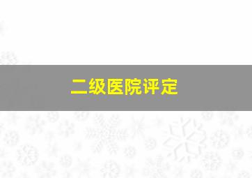 二级医院评定