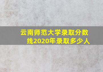 云南师范大学录取分数线2020年录取多少人