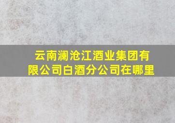 云南澜沧江酒业集团有限公司白酒分公司在哪里