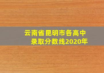 云南省昆明市各高中录取分数线2020年