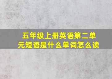 五年级上册英语第二单元短语是什么单词怎么读