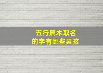 五行属木取名的字有哪些男孩