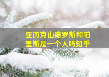 亚历克山德罗斯和帕里斯是一个人吗知乎