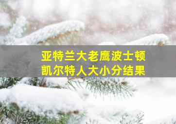 亚特兰大老鹰波士顿凯尔特人大小分结果