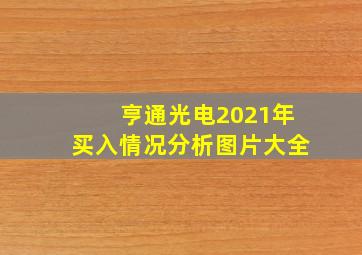 亨通光电2021年买入情况分析图片大全