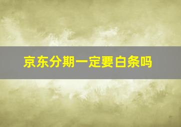 京东分期一定要白条吗