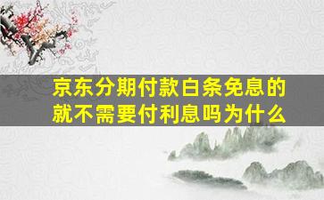 京东分期付款白条免息的就不需要付利息吗为什么