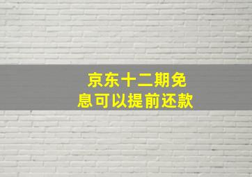 京东十二期免息可以提前还款