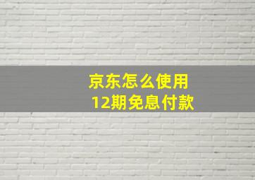 京东怎么使用12期免息付款