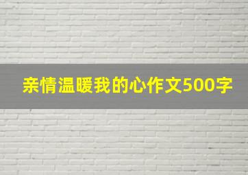 亲情温暖我的心作文500字