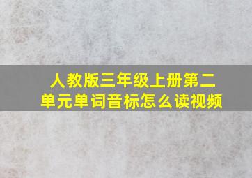 人教版三年级上册第二单元单词音标怎么读视频