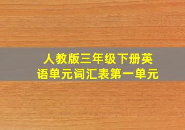 人教版三年级下册英语单元词汇表第一单元