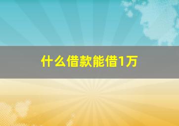 什么借款能借1万