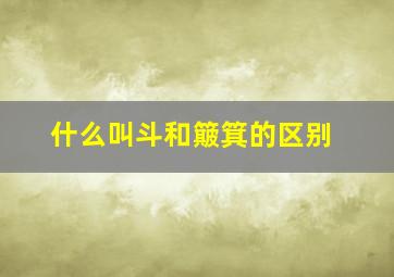 什么叫斗和簸箕的区别