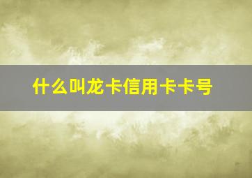 什么叫龙卡信用卡卡号