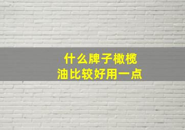 什么牌子橄榄油比较好用一点