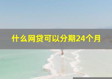 什么网贷可以分期24个月