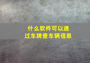 什么软件可以通过车牌查车辆信息