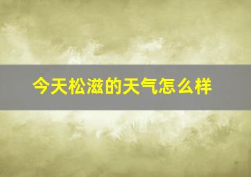 今天松滋的天气怎么样