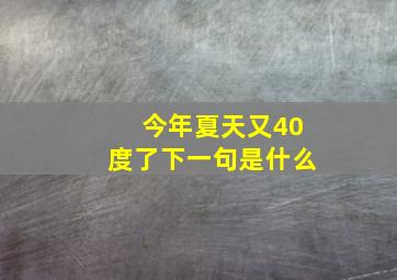 今年夏天又40度了下一句是什么