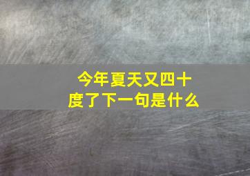 今年夏天又四十度了下一句是什么