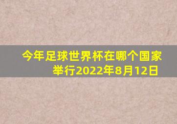 今年足球世界杯在哪个国家举行2022年8月12日