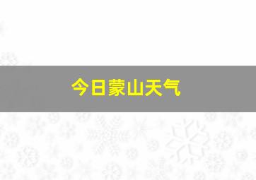 今日蒙山天气