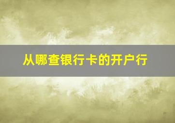 从哪查银行卡的开户行