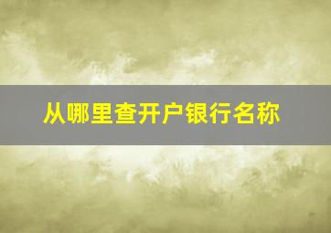 从哪里查开户银行名称