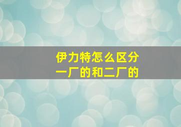 伊力特怎么区分一厂的和二厂的