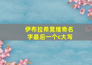 伊布拉希莫维奇名字最后一个c大写