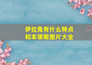 伊拉兔有什么特点和本领呢图片大全