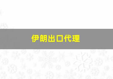 伊朗出口代理