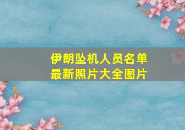 伊朗坠机人员名单最新照片大全图片